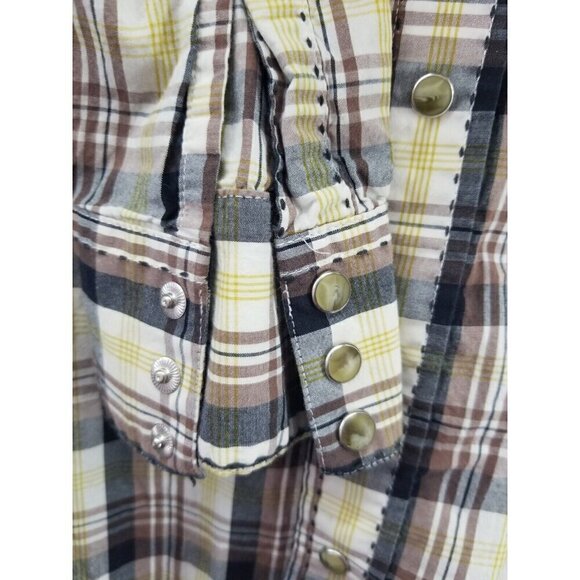 Vintage Wrangler "American Cowboys Choose" Pearl Snap Mens Med. Contrast Stitch - Picture 5 of 9